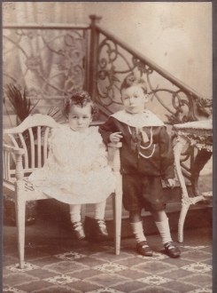 Reginald, aged about 3, and George, aged about 4.