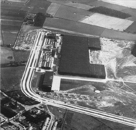 Aerial view of the Rootes Aircraft Factory, Speke.