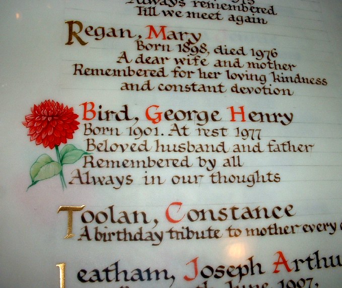 The Book of Remembrance at Springwood Crematorium, Allerton, Liverpool.