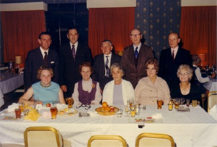 George with his Jones relatives at the Kingsland Restaurant, Borough Road, Birkenhead, about 1970.