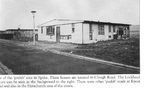 Derelict prefabricated house in Clough Road awaiting demolition, about 1969.