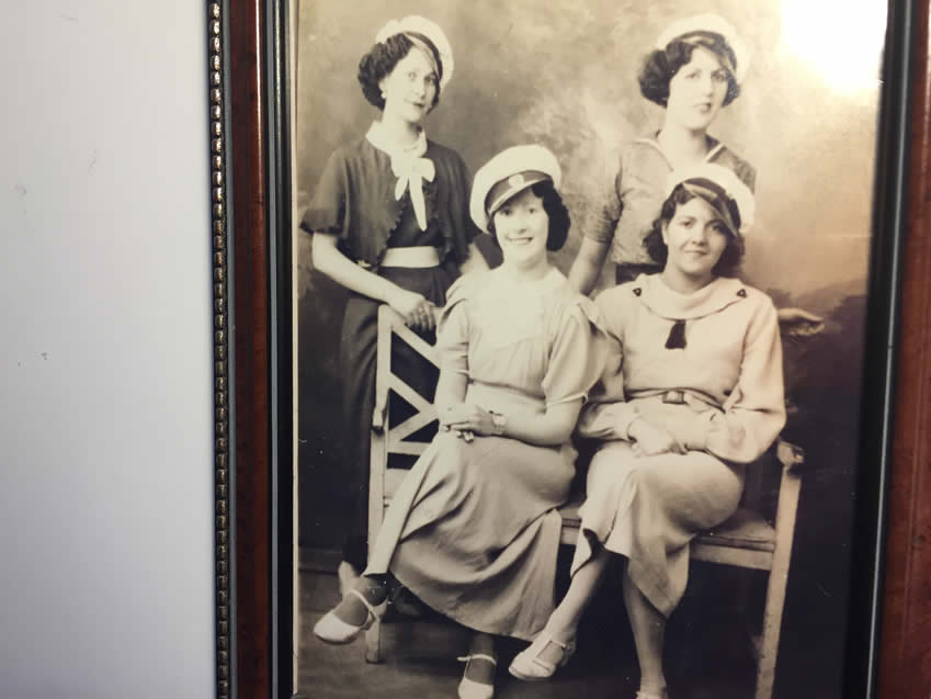 Nancy Stephens, front left. Liverpool, late 1920s or 1930s.